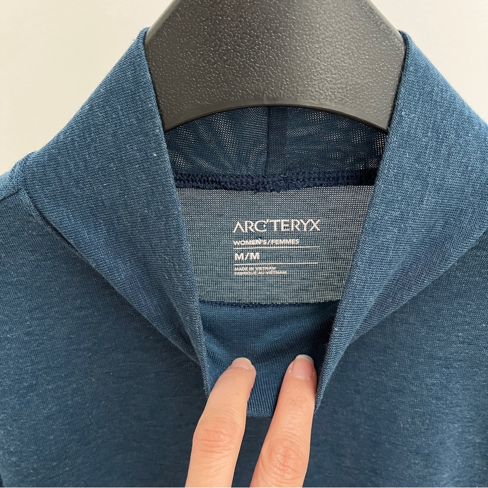 Arc’teryx Lumin mock neck top M cosmic heather 3/4 sleeve baselayer mockneck - Picture 5 of 9